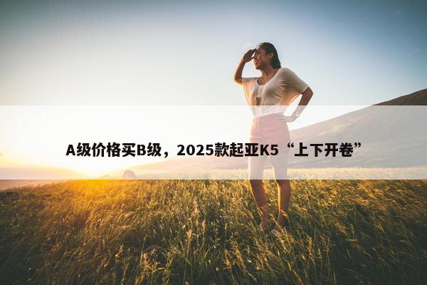 A级价格买B级，2025款起亚K5“上下开卷”