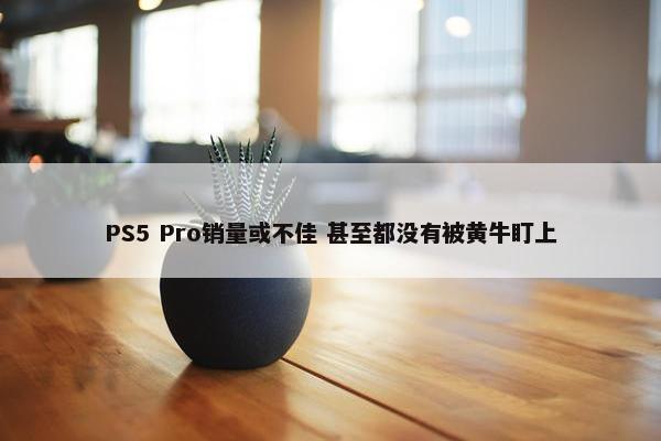 PS5 Pro销量或不佳 甚至都没有被黄牛盯上