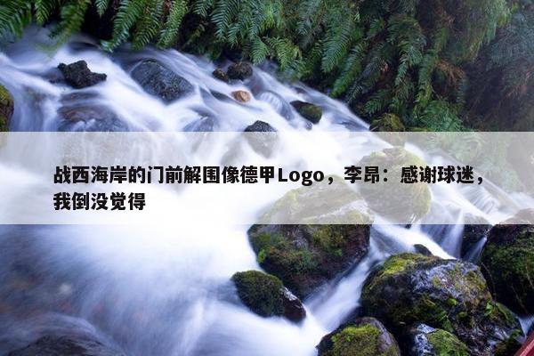 战西海岸的门前解围像德甲Logo，李昂：感谢球迷，我倒没觉得