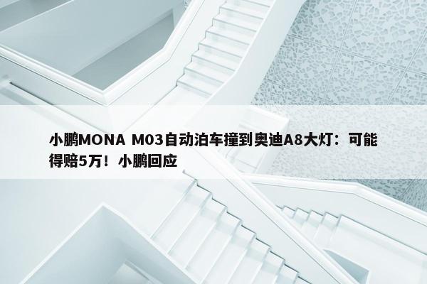 小鹏MONA M03自动泊车撞到奥迪A8大灯：可能得赔5万！小鹏回应