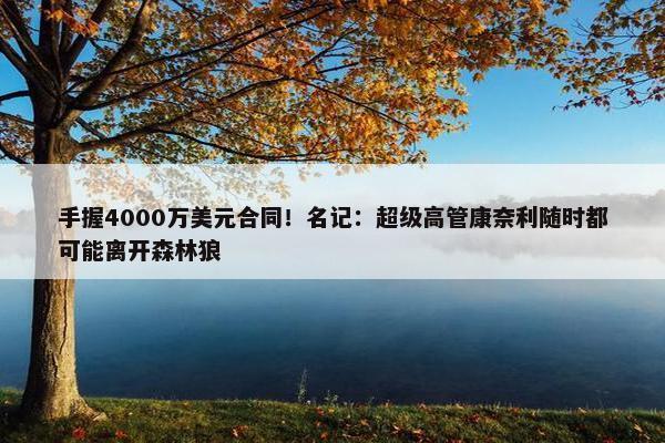 手握4000万美元合同！名记：超级高管康奈利随时都可能离开森林狼