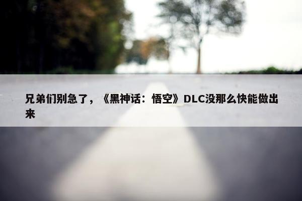 兄弟们别急了，《黑神话：悟空》DLC没那么快能做出来