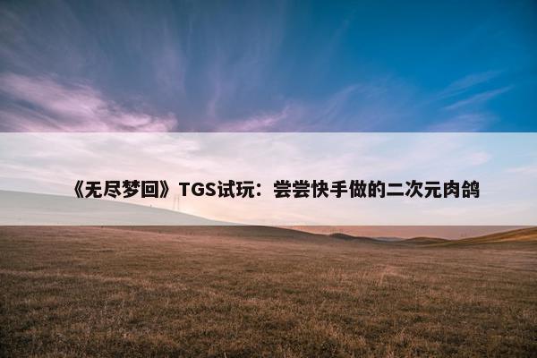 《无尽梦回》TGS试玩：尝尝快手做的二次元肉鸽