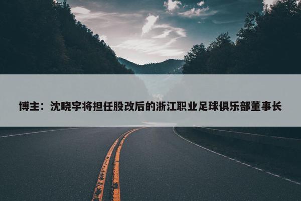 博主：沈晓宇将担任股改后的浙江职业足球俱乐部董事长