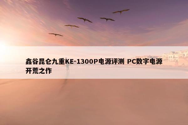 鑫谷昆仑九重KE-1300P电源评测 PC数字电源开荒之作