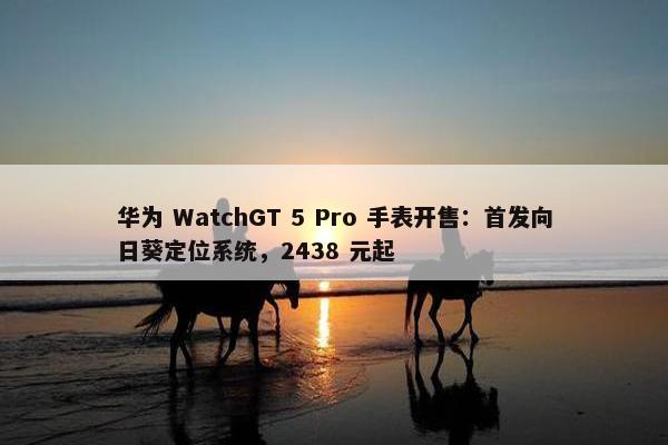 华为 WatchGT 5 Pro 手表开售：首发向日葵定位系统，2438 元起