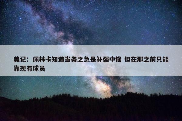 美记：佩林卡知道当务之急是补强中锋 但在那之前只能靠现有球员