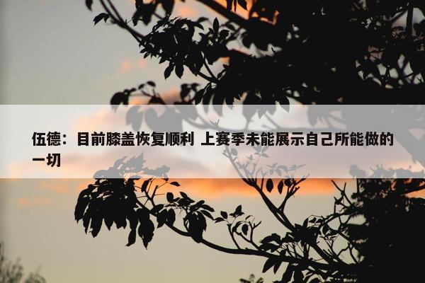 伍德：目前膝盖恢复顺利 上赛季未能展示自己所能做的一切