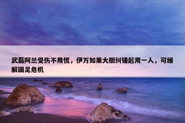 武磊阿兰受伤不用慌，伊万如果大胆纠错起用一人，可缓解国足危机