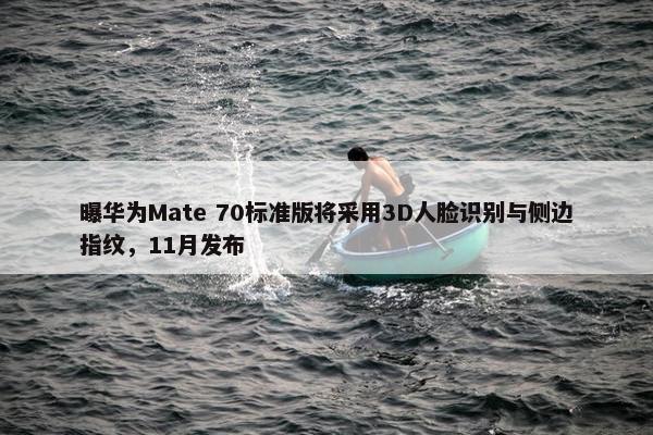 曝华为Mate 70标准版将采用3D人脸识别与侧边指纹，11月发布