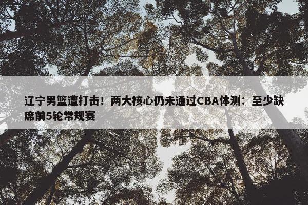 辽宁男篮遭打击！两大核心仍未通过CBA体测：至少缺席前5轮常规赛