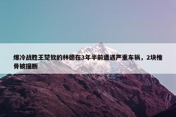 爆冷战胜王楚钦的林德在3年半前遭遇严重车祸，2块椎骨被撞断