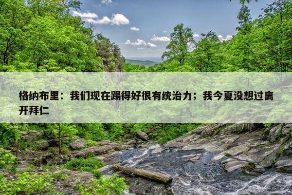 格纳布里：我们现在踢得好很有统治力；我今夏没想过离开拜仁