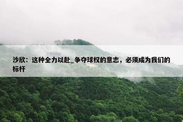 沙欣：这种全力以赴_争夺球权的意志，必须成为我们的标杆