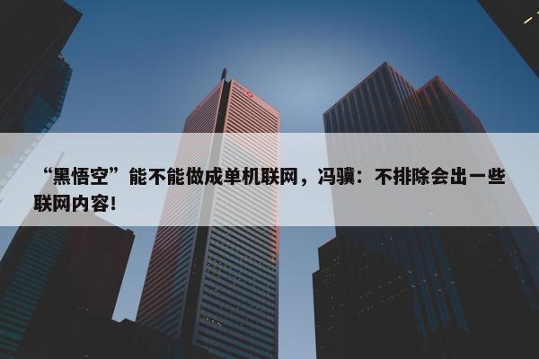 “黑悟空”能不能做成单机联网，冯骥：不排除会出一些联网内容！