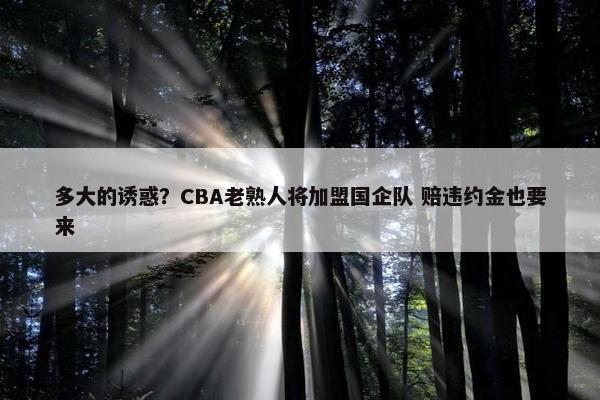 多大的诱惑？CBA老熟人将加盟国企队 赔违约金也要来