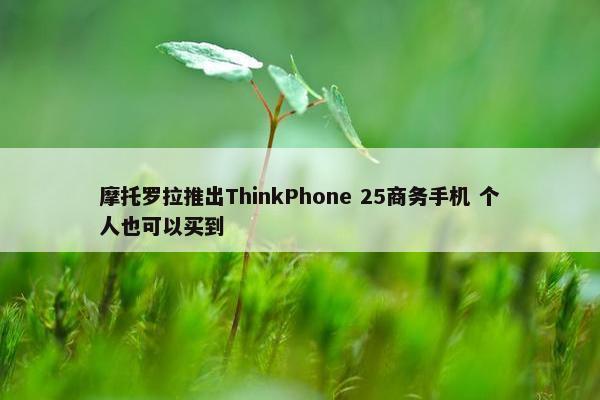 摩托罗拉推出ThinkPhone 25商务手机 个人也可以买到