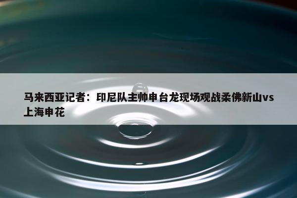 马来西亚记者：印尼队主帅申台龙现场观战柔佛新山vs上海申花