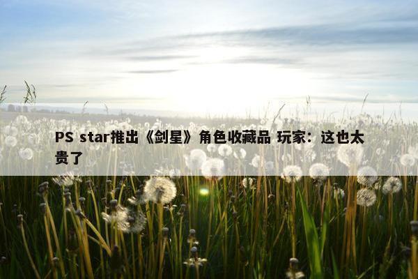 PS star推出《剑星》角色收藏品 玩家：这也太贵了