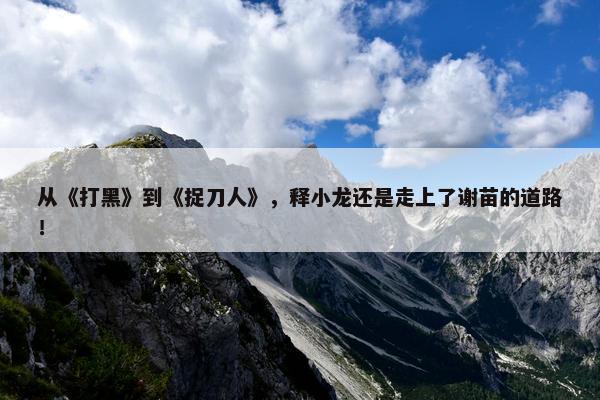 从《打黑》到《捉刀人》，释小龙还是走上了谢苗的道路！