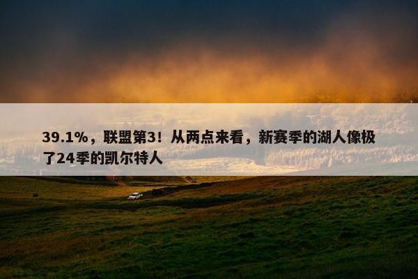 39.1%，联盟第3！从两点来看，新赛季的湖人像极了24季的凯尔特人