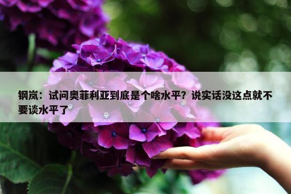 钢岚：试问奥菲利亚到底是个啥水平？说实话没这点就不要谈水平了