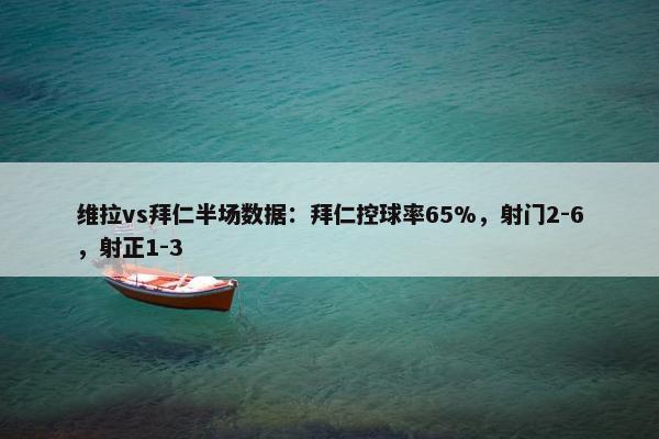 维拉vs拜仁半场数据：拜仁控球率65%，射门2-6，射正1-3