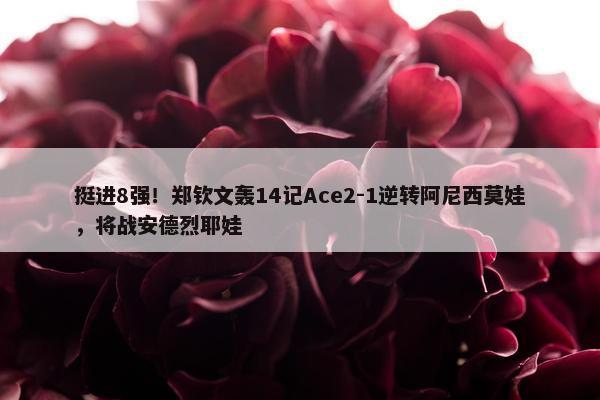 挺进8强！郑钦文轰14记Ace2-1逆转阿尼西莫娃，将战安德烈耶娃