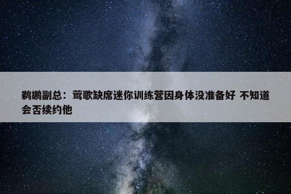 鹈鹕副总：莺歌缺席迷你训练营因身体没准备好 不知道会否续约他