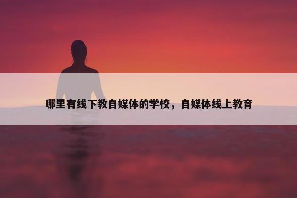 哪里有线下教自媒体的学校，自媒体线上教育