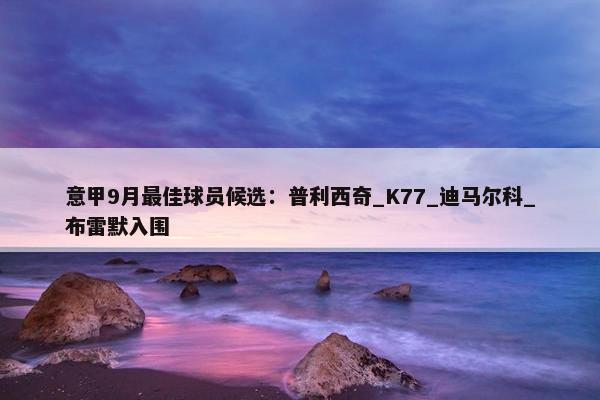 意甲9月最佳球员候选：普利西奇_K77_迪马尔科_布雷默入围