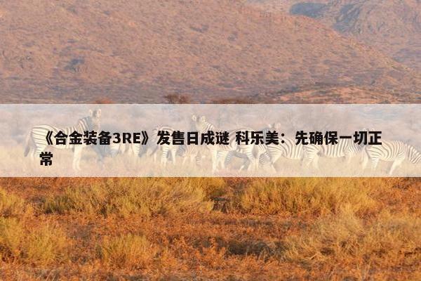 《合金装备3RE》发售日成谜 科乐美：先确保一切正常