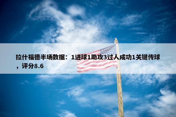 拉什福德半场数据：1进球1助攻3过人成功1关键传球，评分8.6