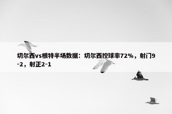 切尔西vs根特半场数据：切尔西控球率72%，射门9-2，射正2-1