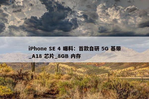 iPhone SE 4 曝料：首款自研 5G 基带_A18 芯片_8GB 内存