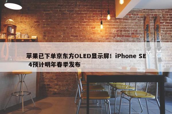 苹果已下单京东方OLED显示屏！iPhone SE 4预计明年春季发布