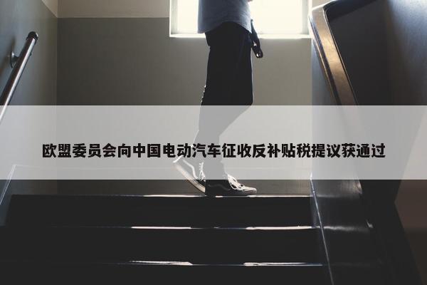 欧盟委员会向中国电动汽车征收反补贴税提议获通过