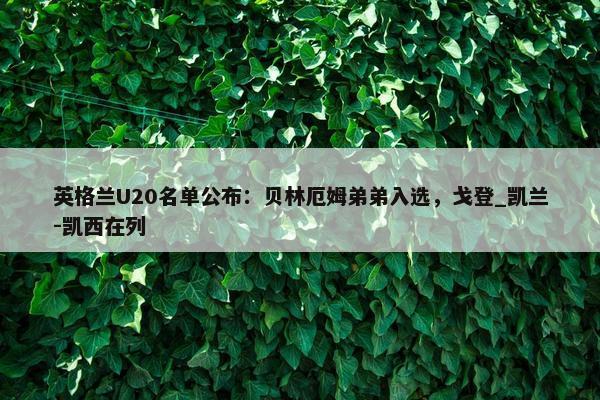 英格兰U20名单公布：贝林厄姆弟弟入选，戈登_凯兰-凯西在列