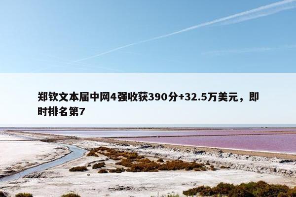 郑钦文本届中网4强收获390分+32.5万美元，即时排名第7