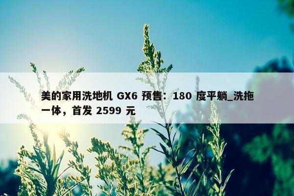 美的家用洗地机 GX6 预售：180 度平躺_洗拖一体，首发 2599 元