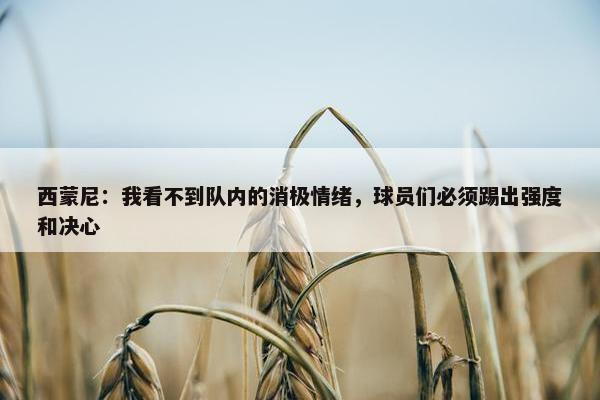 西蒙尼：我看不到队内的消极情绪，球员们必须踢出强度和决心