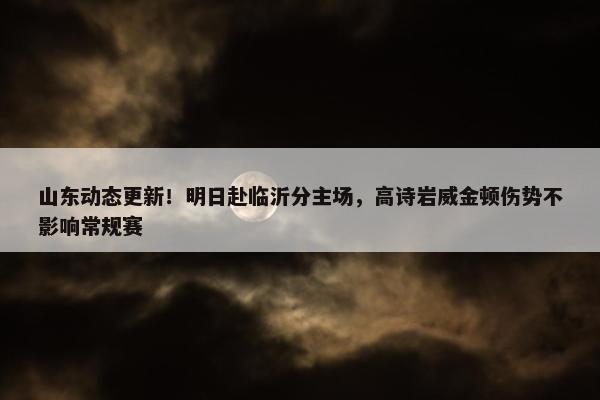 山东动态更新！明日赴临沂分主场，高诗岩威金顿伤势不影响常规赛