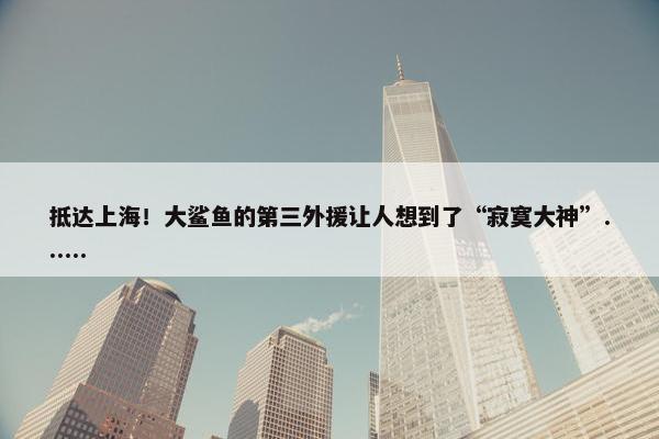 抵达上海！大鲨鱼的第三外援让人想到了“寂寞大神”......