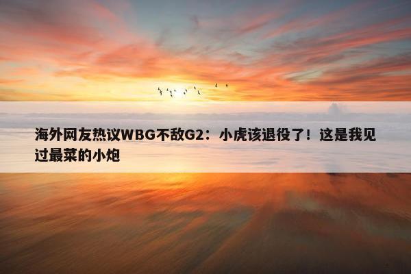 海外网友热议WBG不敌G2：小虎该退役了！这是我见过最菜的小炮