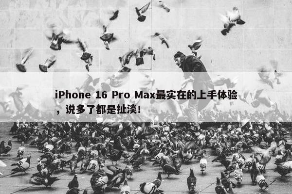 iPhone 16 Pro Max最实在的上手体验，说多了都是扯淡！