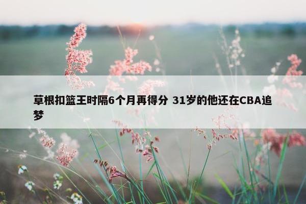 草根扣篮王时隔6个月再得分 31岁的他还在CBA追梦