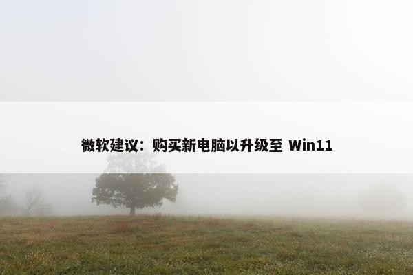 微软建议：购买新电脑以升级至 Win11