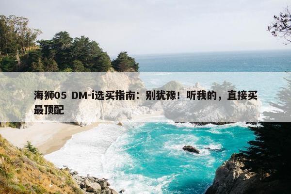 海狮05 DM-i选买指南：别犹豫！听我的，直接买最顶配