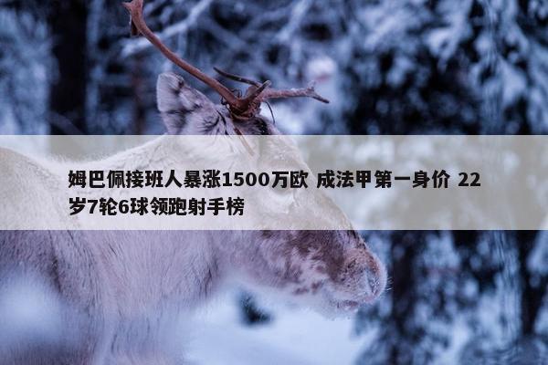 姆巴佩接班人暴涨1500万欧 成法甲第一身价 22岁7轮6球领跑射手榜