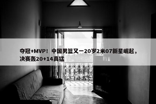 夺冠+MVP！中国男篮又一20岁2米07新星崛起，决赛轰20+14真猛